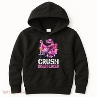 Crush Breast Cancer TRex Dinosaur Kids Hoodie thumb 0