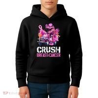 Crush Breast Cancer TRex Dinosaur Kids Hoodie thumb 4