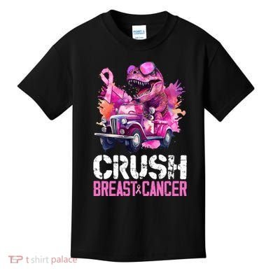 Crush Breast Cancer TRex Dinosaur Kids T-Shirt