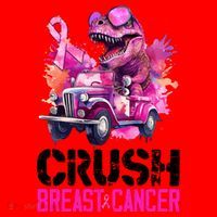 Crush Breast Cancer TRex Dinosaur Santa Hat thumb 1