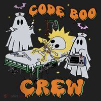 Code Boo Crew Funny Ghost Nurse Halloween Women's Sweatshirt thumb 2