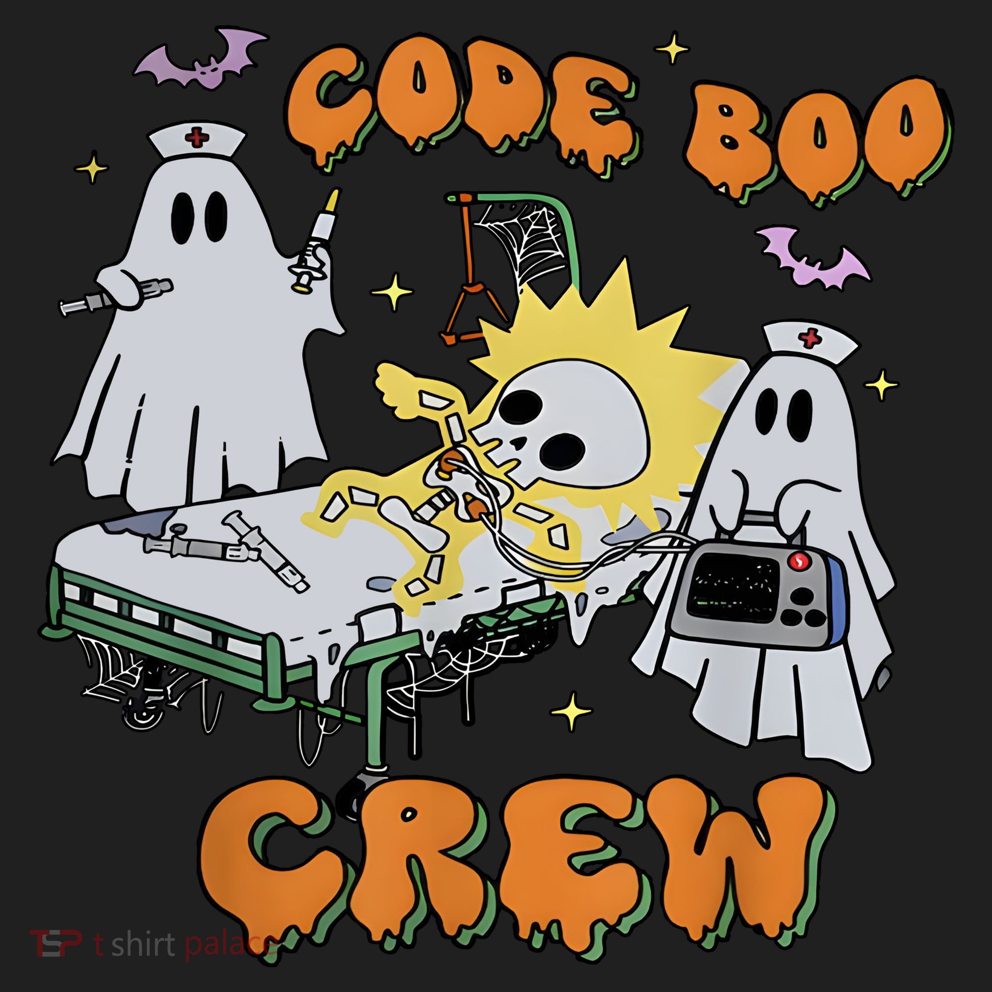 Code Boo Crew Funny Ghost Nurse Halloween Women's Sweatshirt