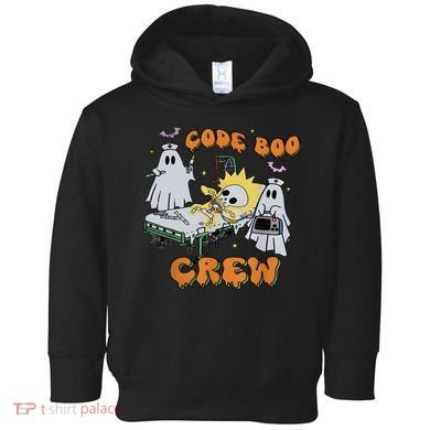 Code Boo Crew Funny Ghost Nurse Halloween Toddler Hoodie