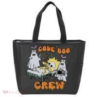 Code Boo Crew Funny Ghost Nurse Halloween Tote Bag thumb 0