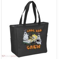 Code Boo Crew Funny Ghost Nurse Halloween Tote Bag thumb 2