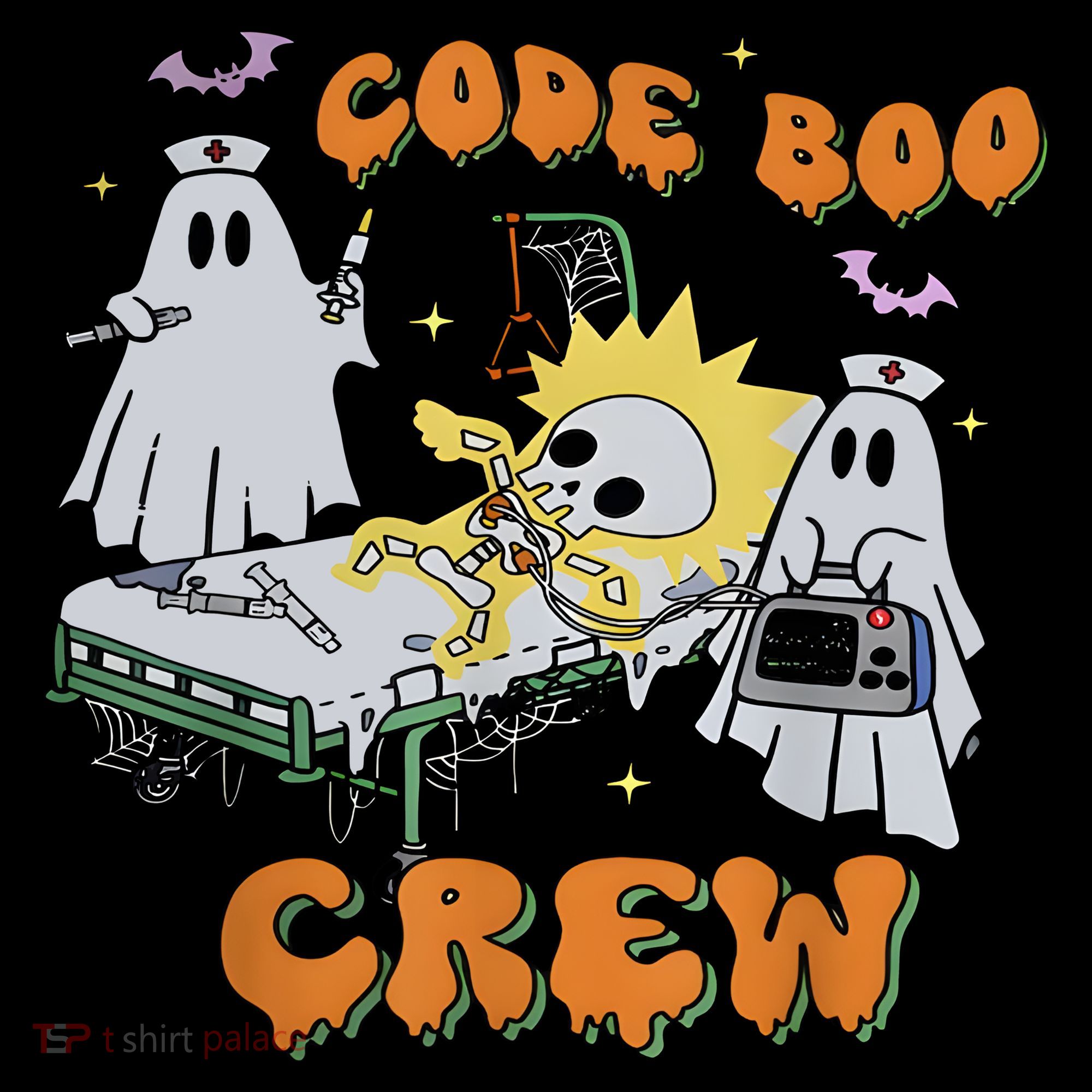 Code Boo Crew Funny Ghost Nurse Halloween Tote Bag