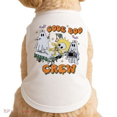 Code Boo Crew Funny Ghost Nurse Halloween Doggie Tank