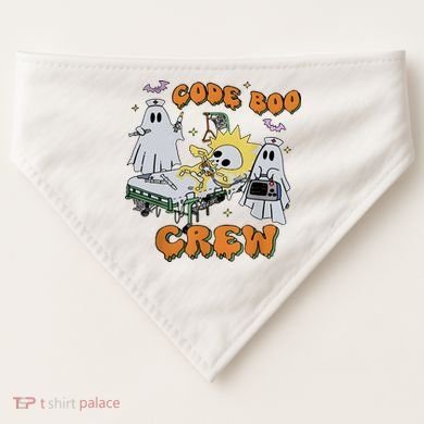 Code Boo Crew Funny Ghost Nurse Halloween USA-Made Doggie Bandana