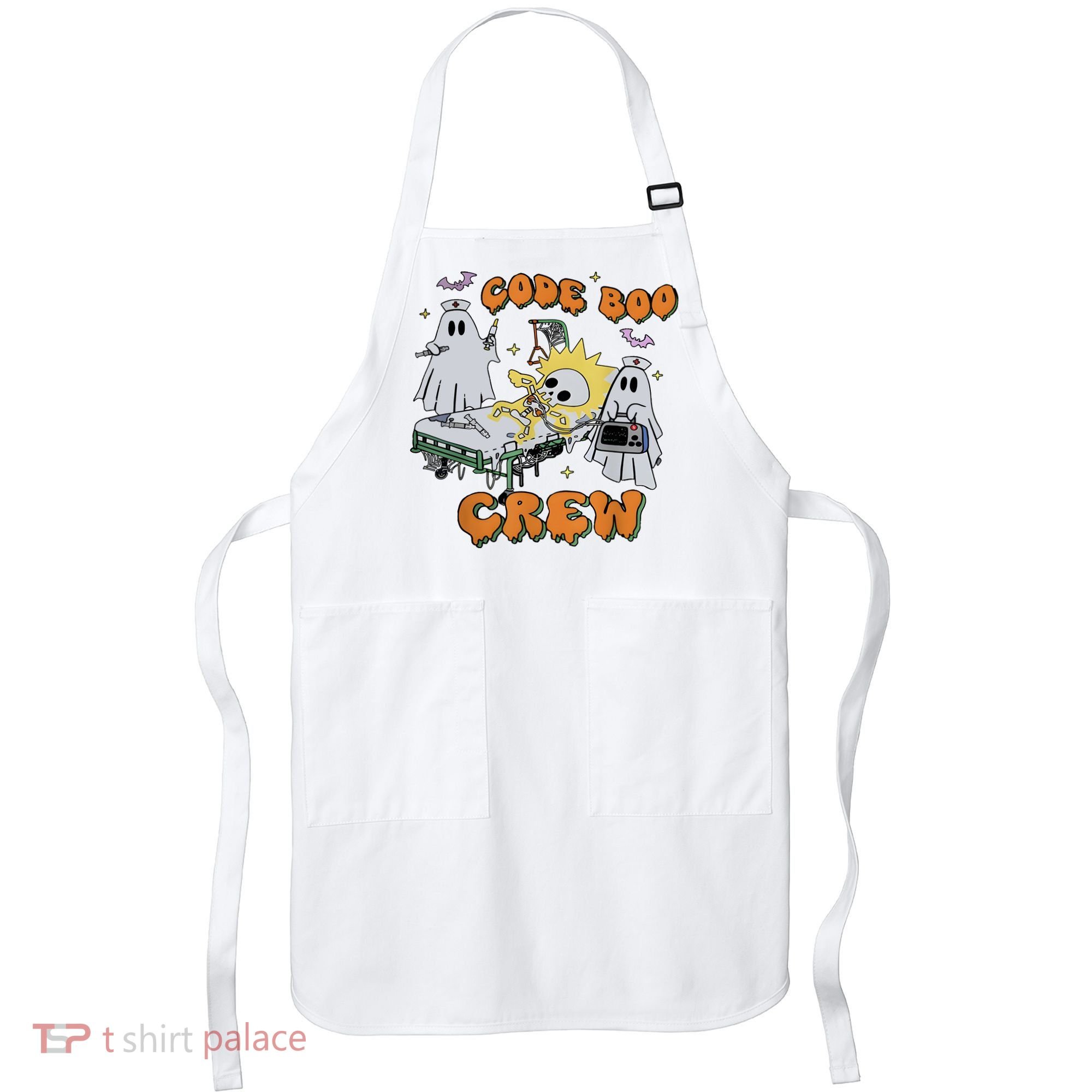 Code Boo Crew Funny Ghost Nurse Halloween Apron