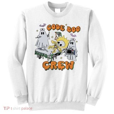 Code Boo Crew Funny Ghost Nurse Halloween Sweatshirt
