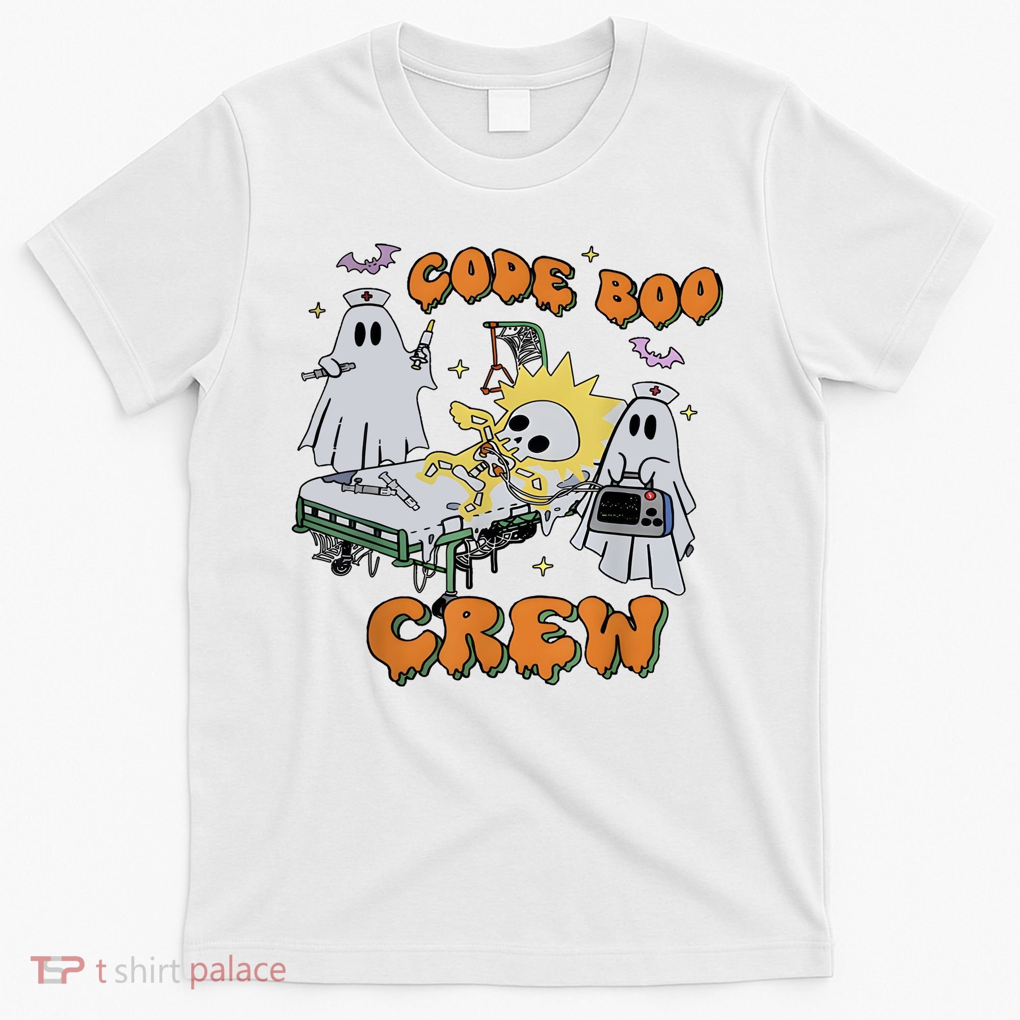 Code Boo Crew Funny Ghost Nurse Halloween T-Shirt