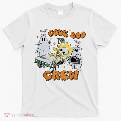 Code Boo Crew Funny Ghost Nurse Halloween T-Shirt
