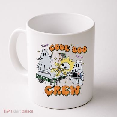 Code Boo Crew Funny Ghost Nurse Halloween Coffee Mug