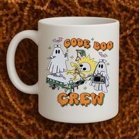 Code Boo Crew Funny Ghost Nurse Halloween Coffee Mug thumb 2