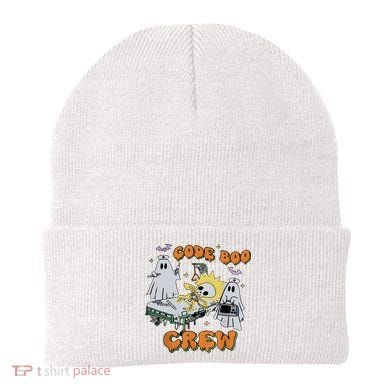 Code Boo Crew Funny Ghost Nurse Halloween Beanie