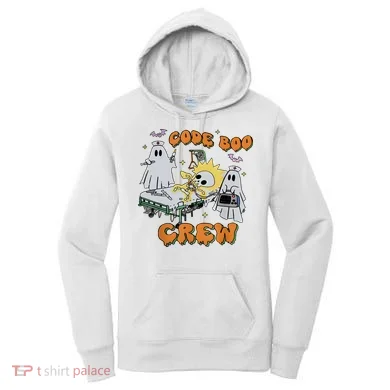 Code Boo Crew Funny Ghost Nurse Halloween Women's Hoodie