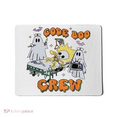 Code Boo Crew Funny Ghost Nurse Halloween Mousepad
