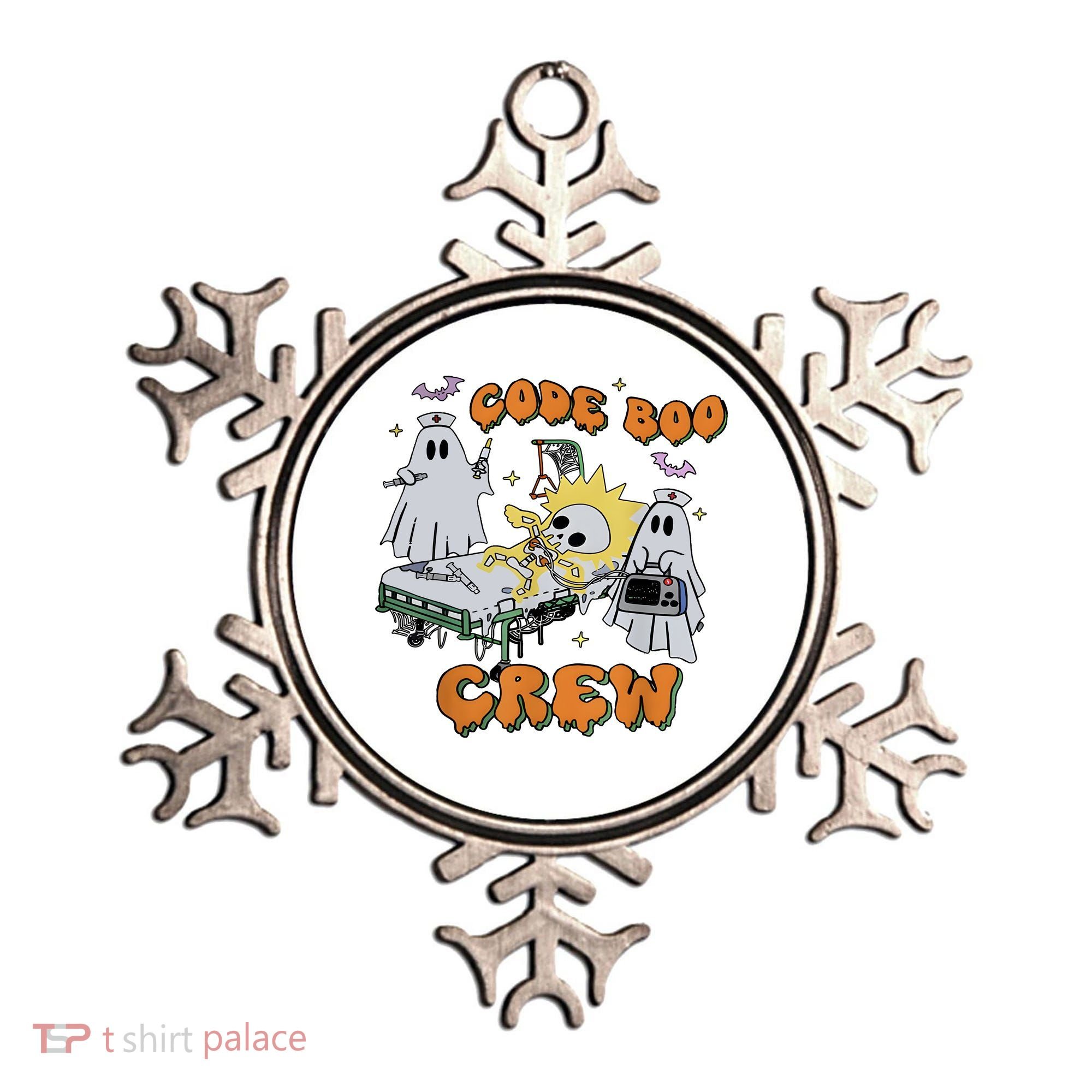 Code Boo Crew Funny Ghost Nurse Halloween Ornament