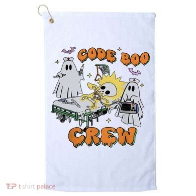 Code Boo Crew Funny Ghost Nurse Halloween Golf Towel