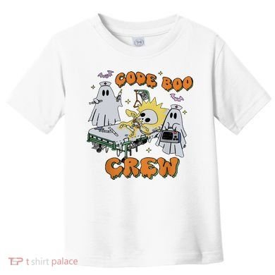 Code Boo Crew Funny Ghost Nurse Halloween Toddler T-Shirt