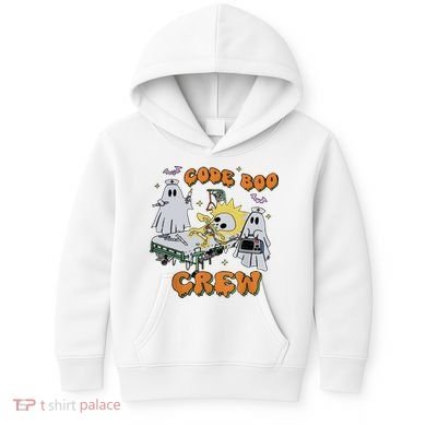 Code Boo Crew Funny Ghost Nurse Halloween Kids Hoodie