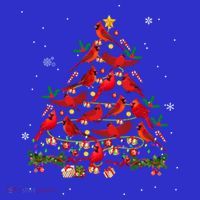 Cardinal Bird Christmas Tree Cardinals Lovers Xmas Family Gift Women's Tank Top thumb 5