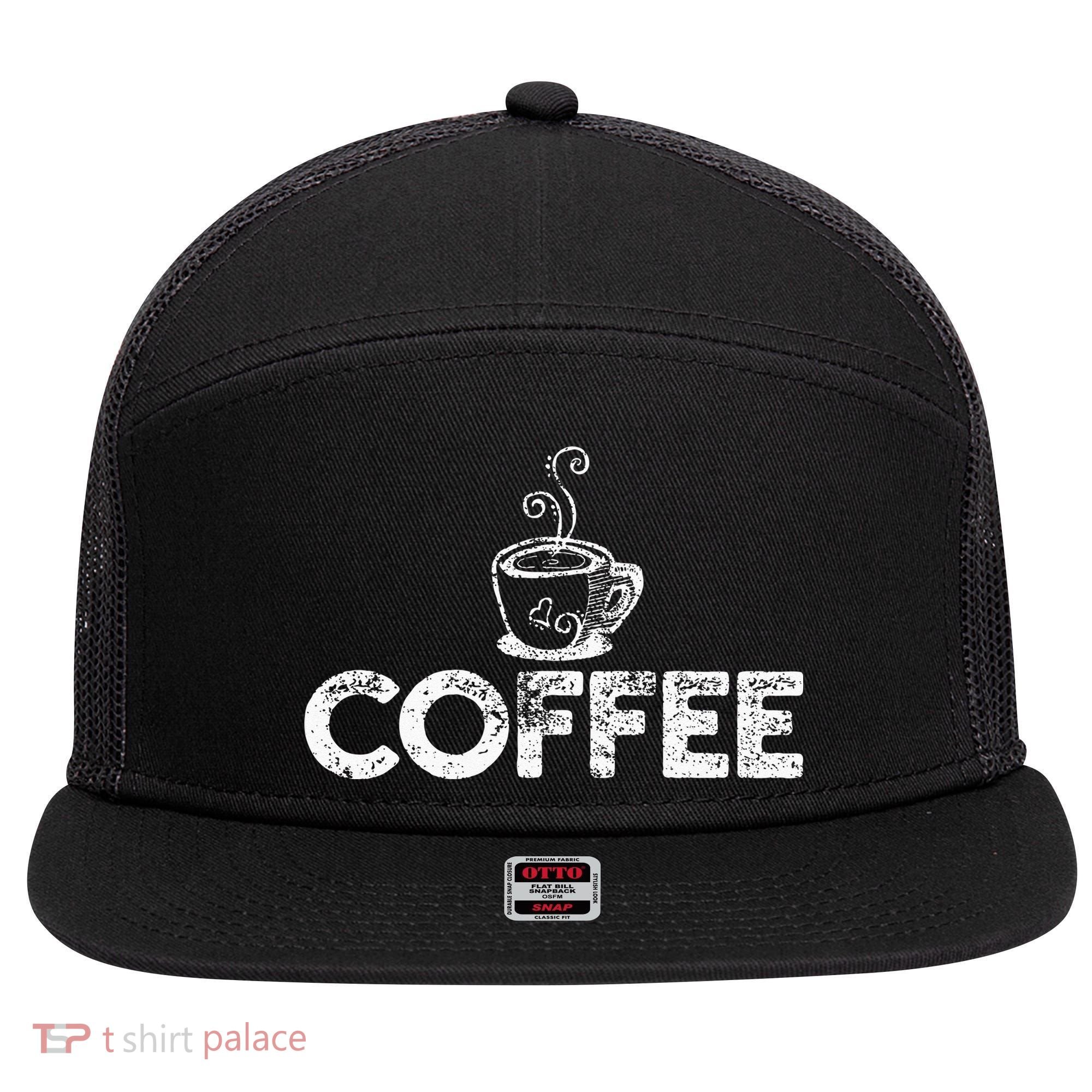 Coffee Barista 7 Panel Mesh Trucker Snapback Hat