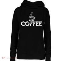 Coffee Barista Womens Funnel Neck Pullover Hood thumb 0