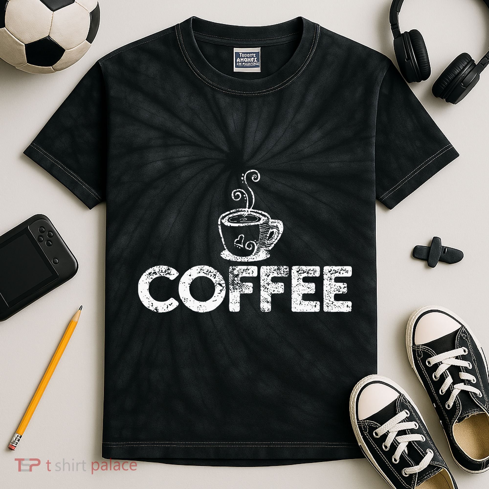 Coffee Barista Kids Tie-Dye T-Shirt