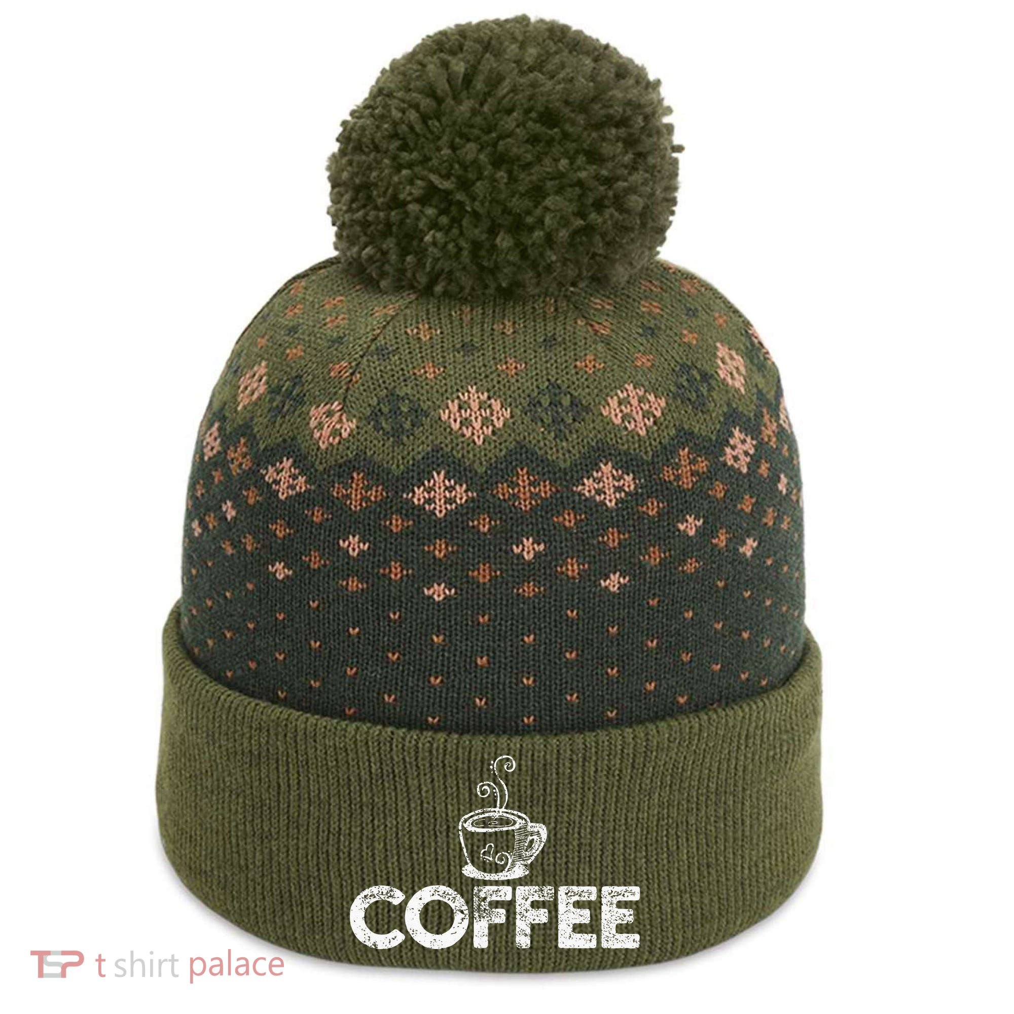 Coffee Barista The Baniff Cuffed Pom Beanie