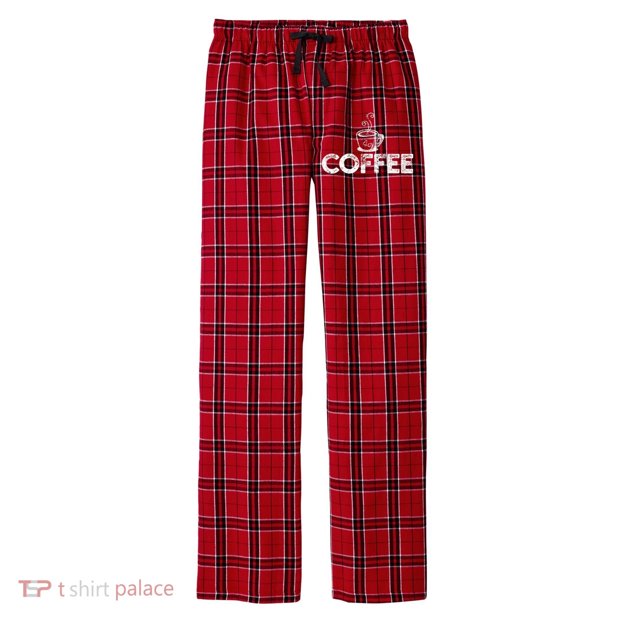 Coffee Barista Men's Flannel Plaid Pajama Pants