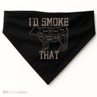 Chef Butcher Cook BBQ Id Smoke That Cow Beef Funny Gift USA-Made Doggie Bandana thumb 0