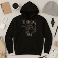 Chef Butcher Cook BBQ Id Smoke That Cow Beef Funny Gift Hoodie thumb 3