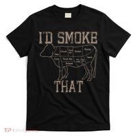 Chef Butcher Cook BBQ Id Smoke That Cow Beef Funny Gift T-Shirt thumb 0