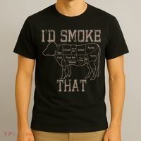Chef Butcher Cook BBQ Id Smoke That Cow Beef Funny Gift T-Shirt thumb 3