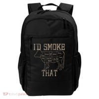 Chef Butcher Cook BBQ Id Smoke That Cow Beef Funny Gift Backpack thumb 0