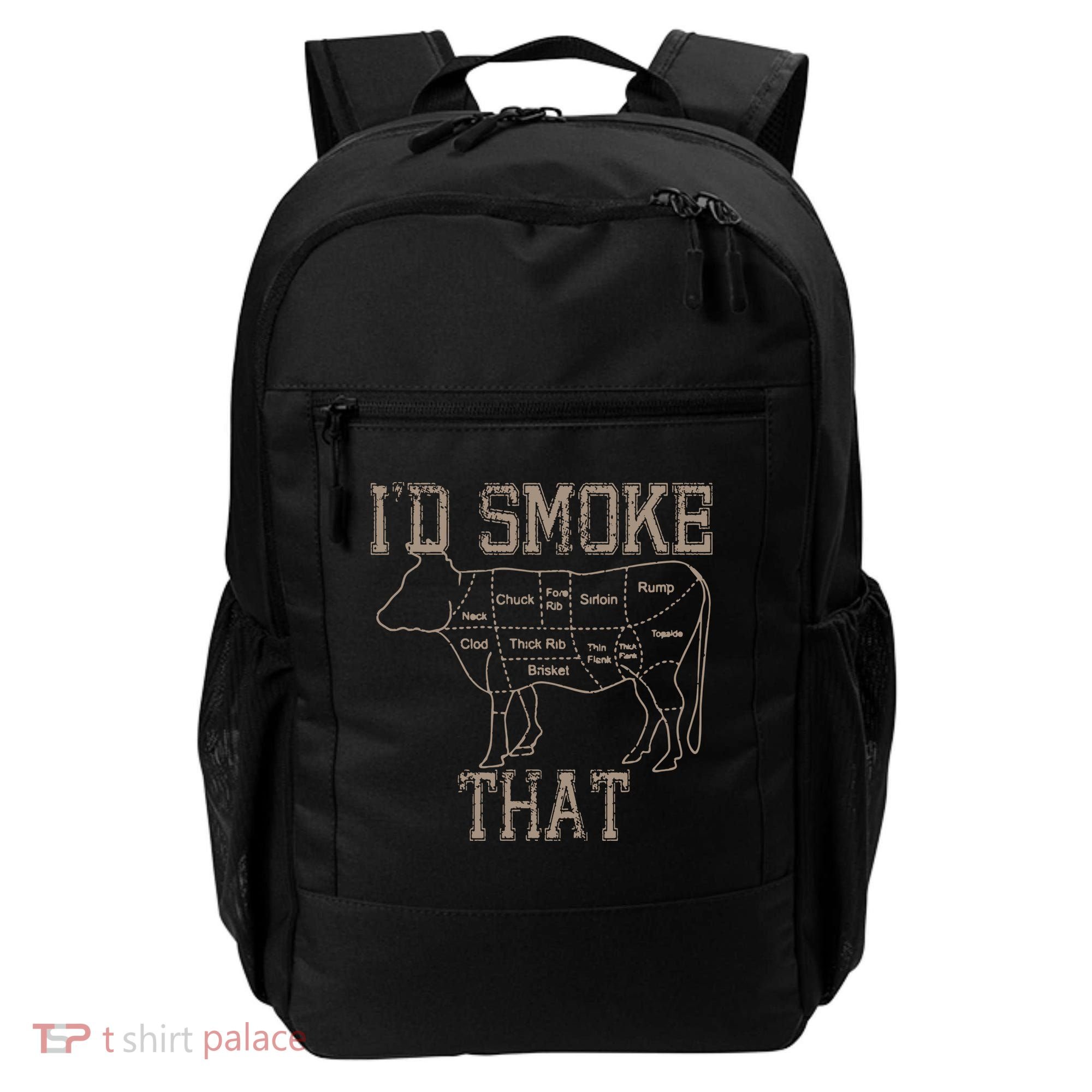 Chef Butcher Cook BBQ Id Smoke That Cow Beef Funny Gift Backpack