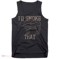 Chef Butcher Cook BBQ Id Smoke That Cow Beef Funny Gift Tank Top thumb 0