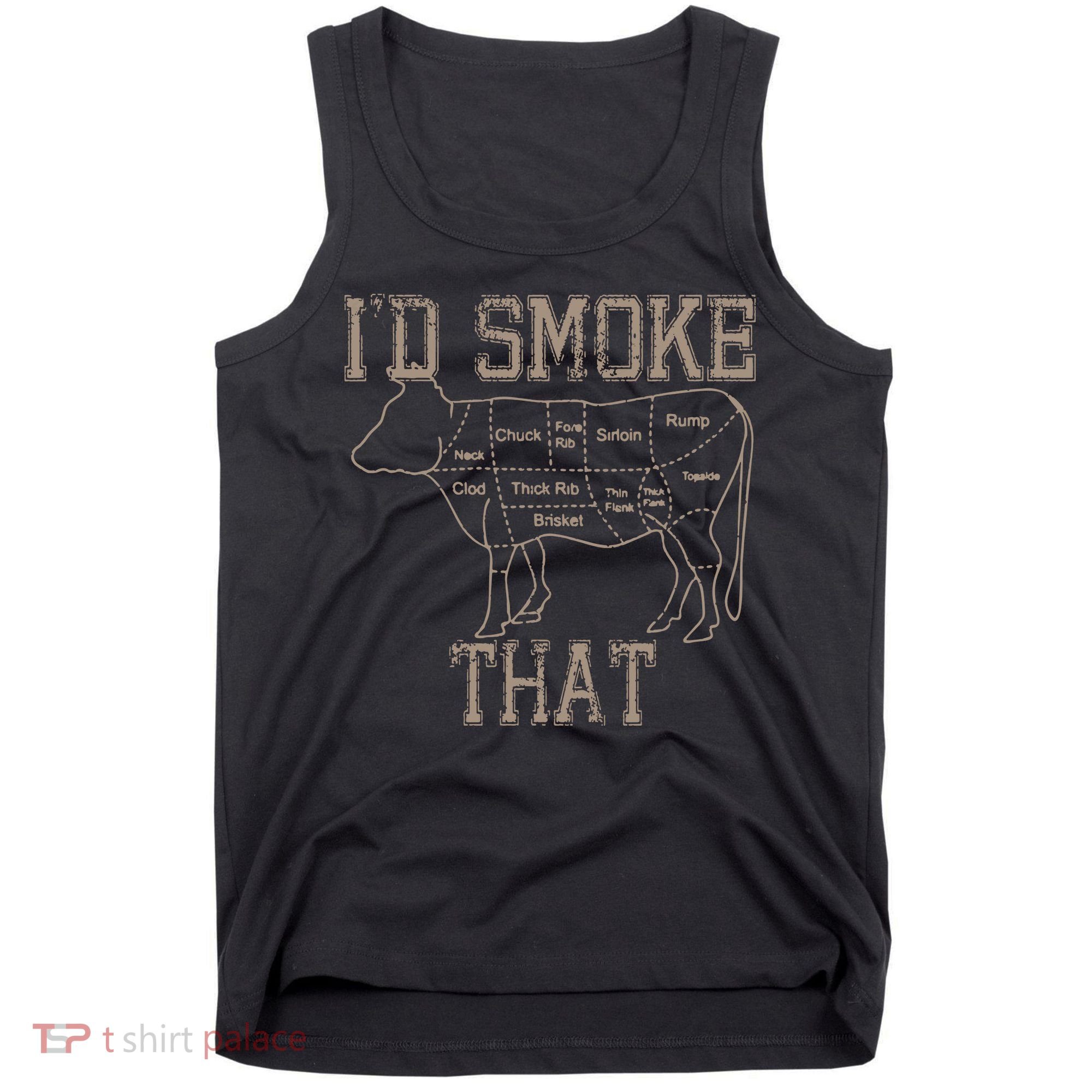 Chef Butcher Cook BBQ Id Smoke That Cow Beef Funny Gift Tank Top