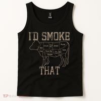 Chef Butcher Cook BBQ Id Smoke That Cow Beef Funny Gift Tank Top thumb 2
