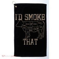 Chef Butcher Cook BBQ Id Smoke That Cow Beef Funny Gift Golf Towel thumb 0
