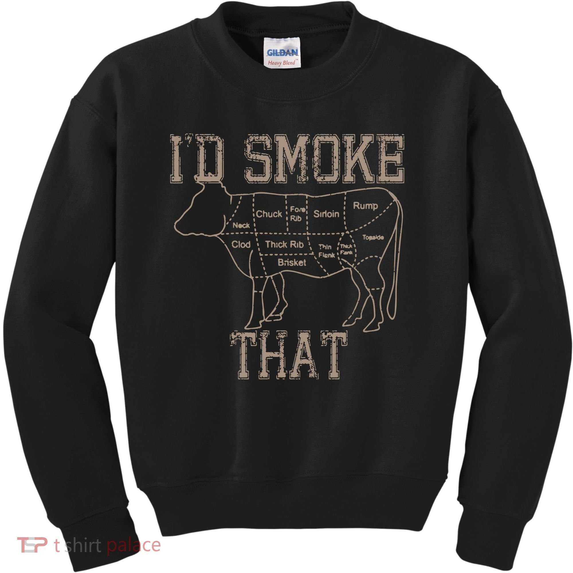 Chef Butcher Cook BBQ Id Smoke That Cow Beef Funny Gift Kids Sweatshirt