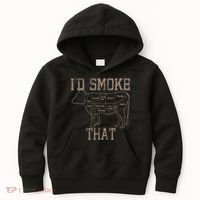 Chef Butcher Cook BBQ Id Smoke That Cow Beef Funny Gift Kids Hoodie thumb 0