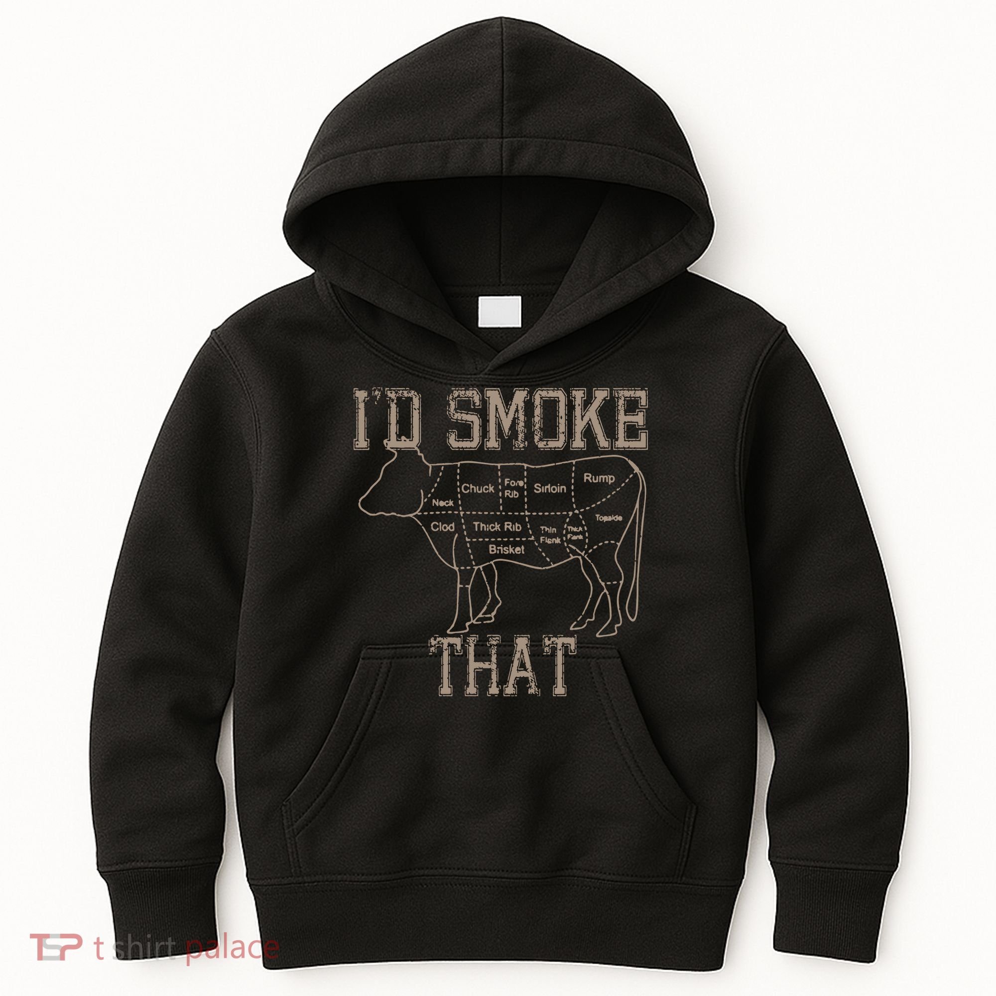 Chef Butcher Cook BBQ Id Smoke That Cow Beef Funny Gift Kids Hoodie