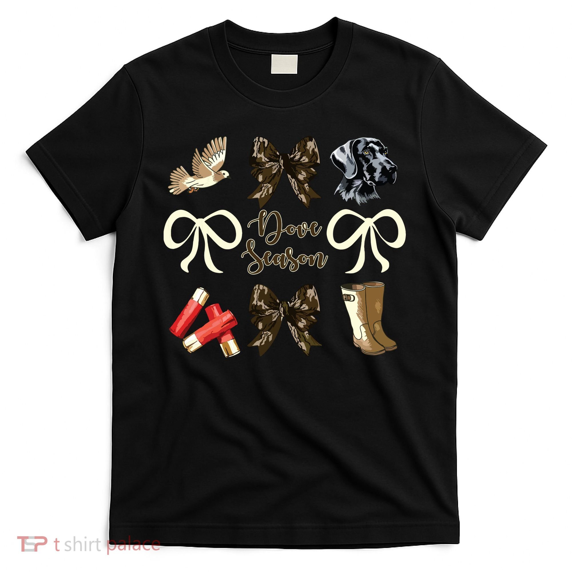 Camo Bow Coquette Dove Season Hunting Dove Hunter Hunt Girl T-Shirt