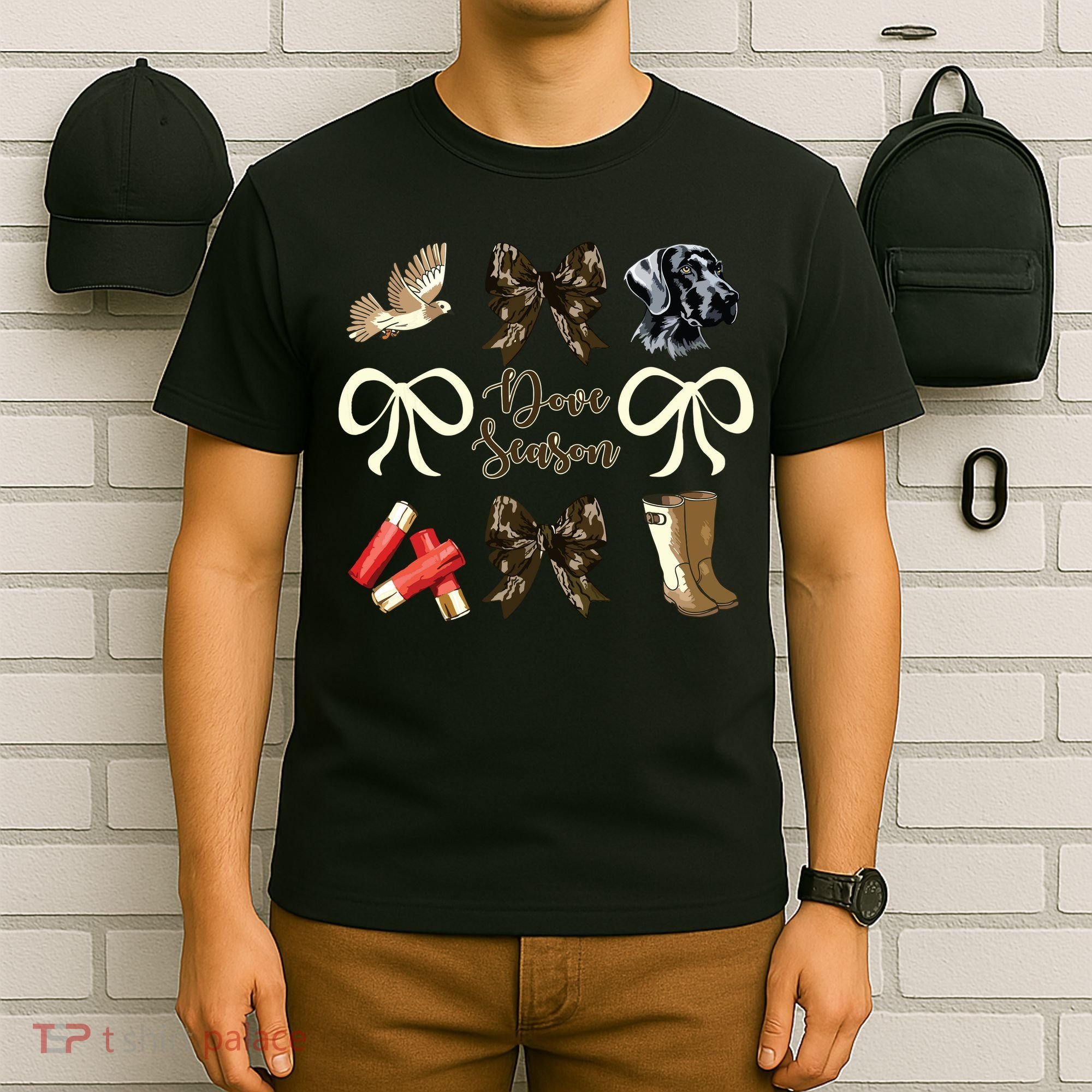 Camo Bow Coquette Dove Season Hunting Dove Hunter Hunt Girl T-Shirt