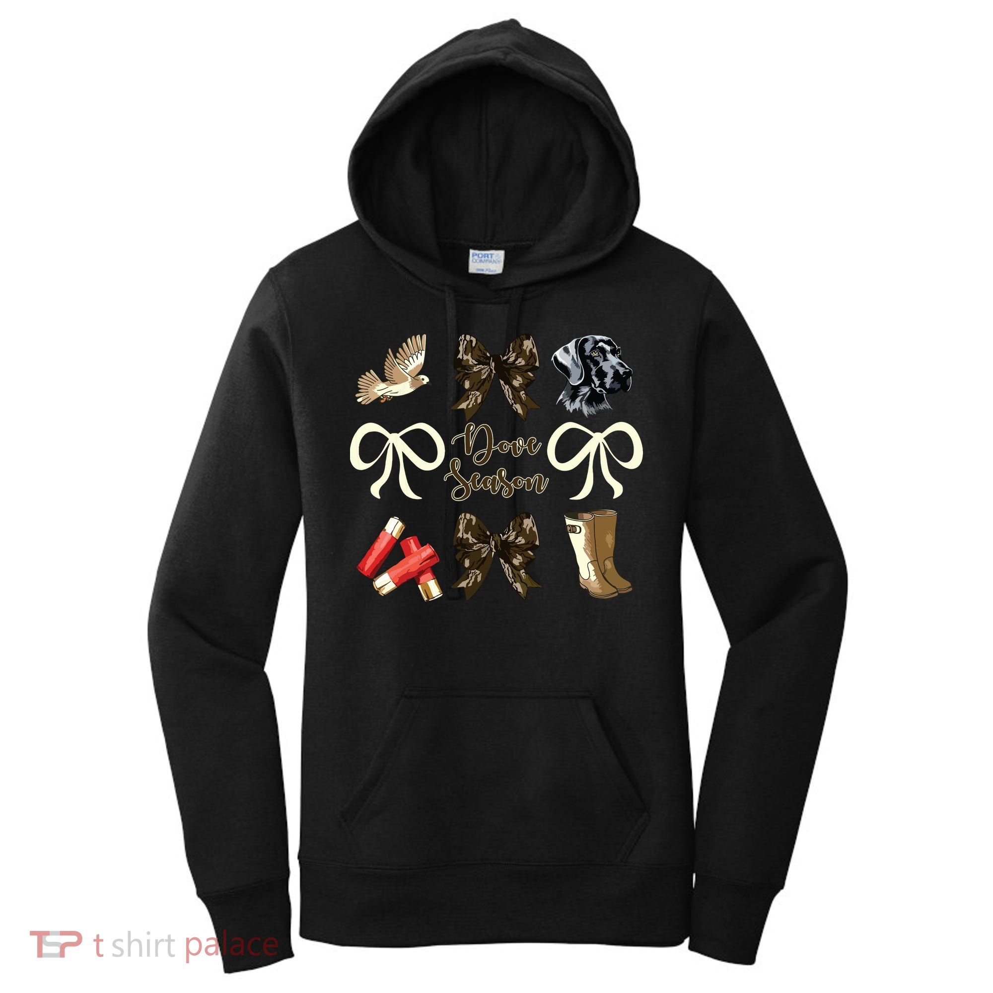 Camo Bow Coquette Dove Season Hunting Dove Hunter Hunt Girl Women's Hoodie