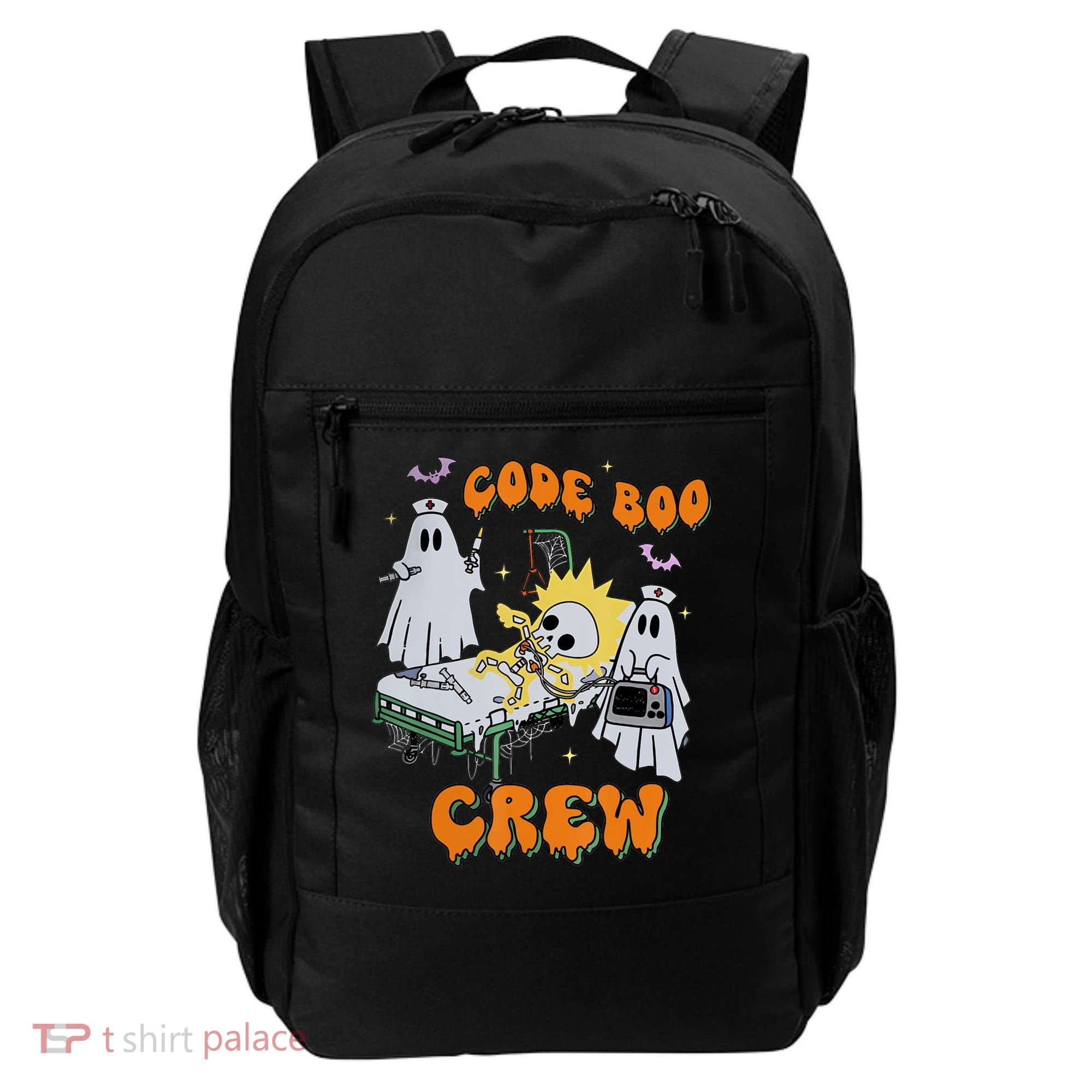 Code Boo Crew Funny Ghost Nurse Halloween Costume Backpack