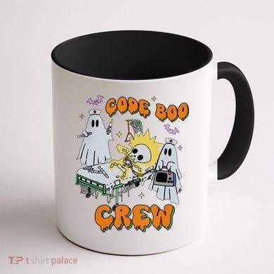 Code Boo Crew Funny Ghost Nurse Halloween Costume Coffee Mug back