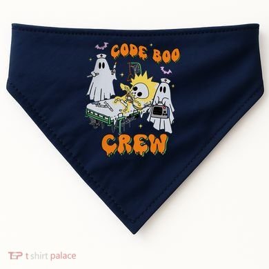 Code Boo Crew Funny Ghost Nurse Halloween Costume USA-Made Doggie Bandana